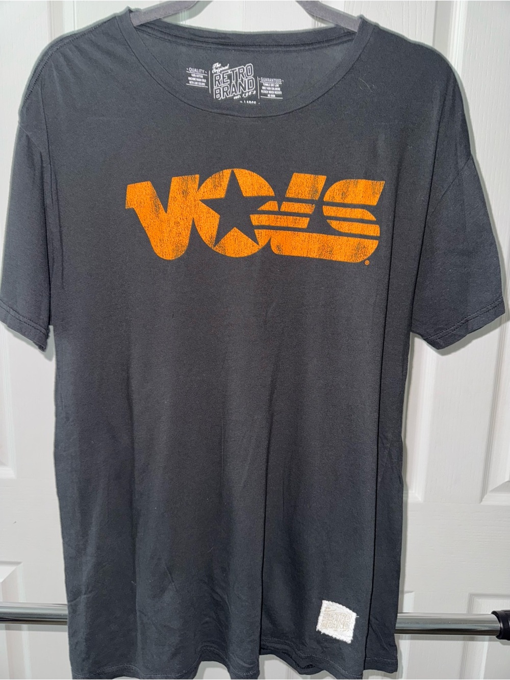 Retro Brand Black Graphic Tee with Orange Tennessee VOLS Logo